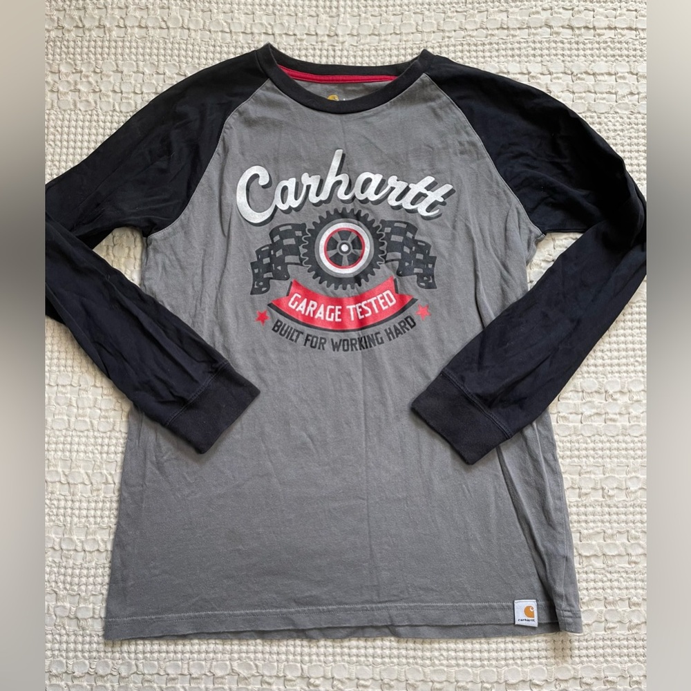 Boys Carhartt Garage Tested Graphic Long Sleeve Tee Large 14-16